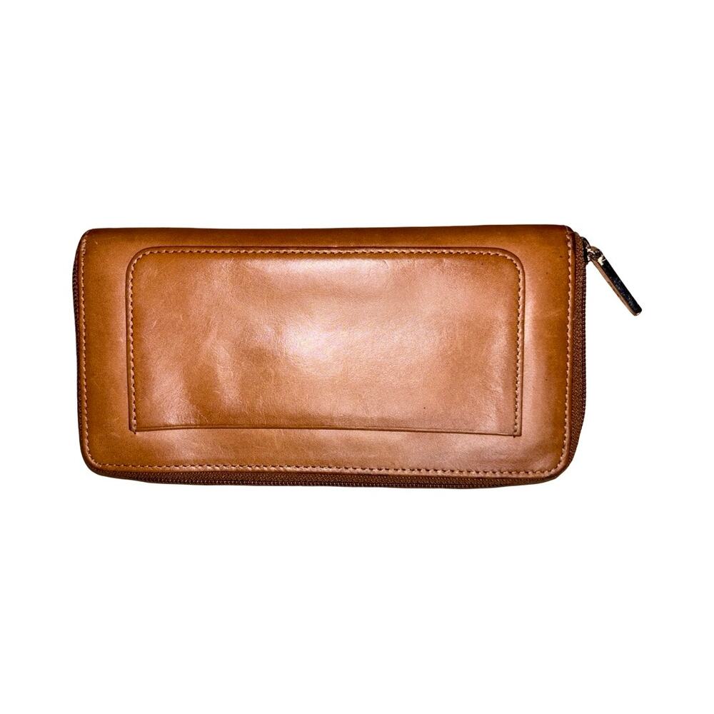 HOBO Brown Leather Zip Around Envelope Wallet - Picture 6 of 7